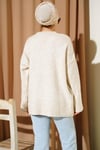 Basic Oversize Triko Tunik Bej