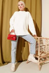 Basic Oversize Triko Tunik Ekru