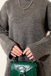 Basic Oversize Triko Tunik Füme