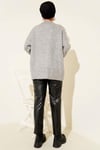 Basic Oversize Triko Tunik Gri