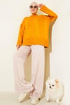 Basic Oversize Triko Tunik Hardal