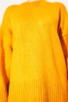 Basic Oversize Triko Tunik Hardal