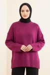 Basic Oversize Triko Tunik Menekşe