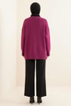 Basic Oversize Triko Tunik Menekşe