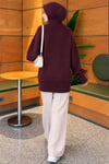 Basic Oversize Triko Tunik Mürdüm