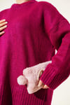 Basic Oversize Triko Tunik Vişne