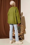 Basic Oversize Triko Tunik Yağ Yeşili