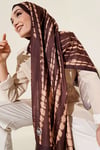 Batik Akış Çizgili Soft Şal Kahve