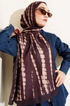 Batik Akış Çizgili Soft Şal Mürdüm