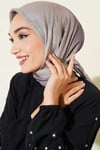 Batik Desen Bambu Kraş Eşarp Taş Gri