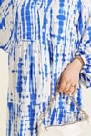 Batik Desen Hakim Yaka Elbise Saks