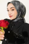 Batik Desen Soft Kraş Serisi Eşarp Siyah