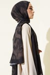 Batik Desenli Bambu Kraş Şal Antrasit