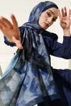 Batik Desenli Bambu Kraş Şal Saks