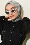 Batik Desenli Soft Eşarp Gri