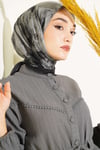 Batik Desenli Soft Eşarp Siyah Füme