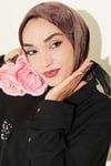 Batik Desenli Soft Eşarp Siyah Kahve