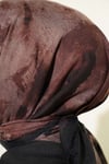 Batik Desenli Soft Eşarp Siyah Kahve