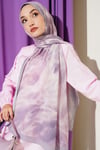 Batik Ebruli Bambu Kraş Şal Lila