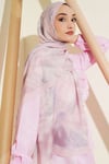 Batik Ebruli Bambu Kraş Şal Pudra