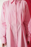 Bel Düğmeli Basic Gömlek Pembe