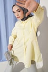 Bel Düğmeli Basic Gömlek Sarı