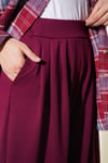 Bel Lastik Detaylı Şalvar Pantolon Mürdüm