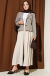 Bel Lastikli Basic Pantolon Etek Bej