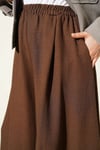 Bel Lastikli Basic Pantolon Etek Kahve