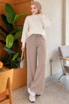 Bel Lastikli Fitilli Kaşkorse Pantolon Latte