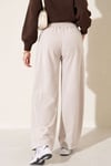 Bel Lastikli Geniş Paça Scuba Pantolon Taş