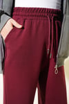 Bel Lastikli Loyşa Pantolon Bordo