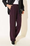Beli Lastikli Cepli Tensel Pantolon Mürdüm
