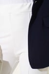Beli Lastikli Çımalı Pantolon Beyaz