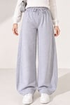 Beli Lastikli Oversize Pantolon Gri
