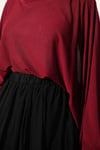 Bilek Lastikli Yarasa Kol Merserize Bluz Bordo