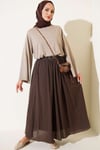 Bisiklet Yaka Basic Loyşa Tunik Bej