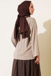 Bisiklet Yaka Basic Loyşa Tunik Bej