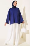 Bisiklet Yaka Basic Loyşa Tunik Lacivert