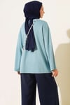Bisiklet Yaka Basic Loyşa Tunik Petrol