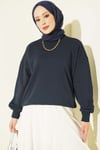 Bisiklet Yaka Basic Tunik Lacivert