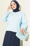 Bisiklet Yaka Basic Tunik Mavi