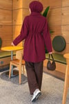 Boğazlı Fitilli Tunik Mürdüm