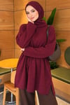 Boğazlı Fitilli Tunik Mürdüm