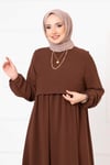 Bolero Görünümlü Elbise Kahve