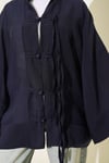 Brit Düğmeli Oversize Kimono Lacivert