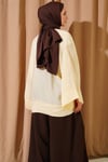 Brit Düğmeli Oversize Kimono Sarı