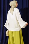 Brit Düğmeli Oversize Kimono Taş