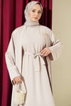 Broş Aksesuarlı Abaya Takım Taş