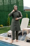 Büzgülü Tesettür Mayo Haki